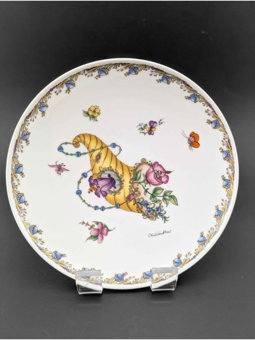 Vintage Hutschenreuther Germany Ole Winther Cornucopia Plate 7.5"